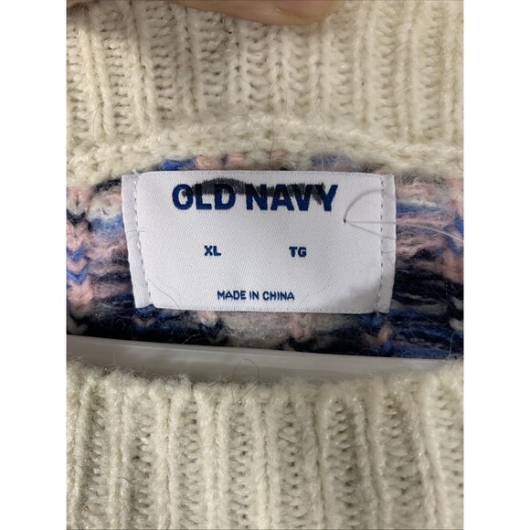 Old Navy Fair Isle Ski Sweater Womens XL NWOT Blue Wool Blend - Picture 7 of 7